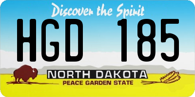 ND license plate HGD185