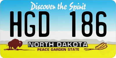 ND license plate HGD186
