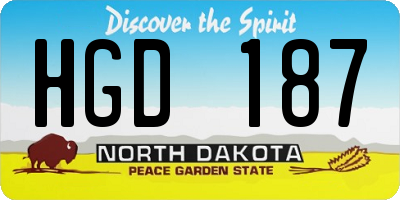 ND license plate HGD187