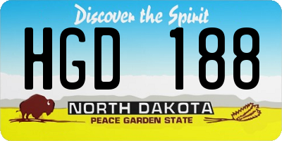 ND license plate HGD188