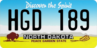ND license plate HGD189