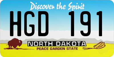 ND license plate HGD191
