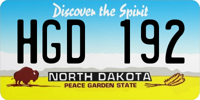 ND license plate HGD192