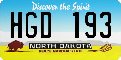 ND license plate HGD193