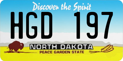ND license plate HGD197
