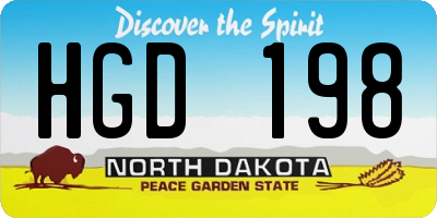 ND license plate HGD198