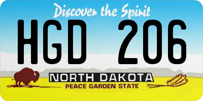 ND license plate HGD206
