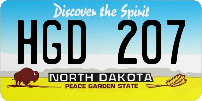 ND license plate HGD207