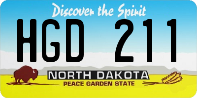 ND license plate HGD211
