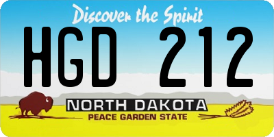 ND license plate HGD212