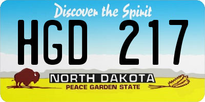 ND license plate HGD217