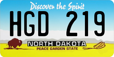 ND license plate HGD219