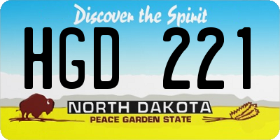 ND license plate HGD221