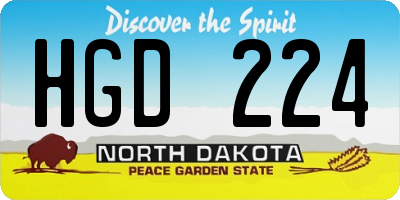 ND license plate HGD224