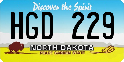 ND license plate HGD229