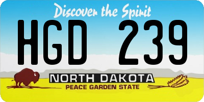 ND license plate HGD239
