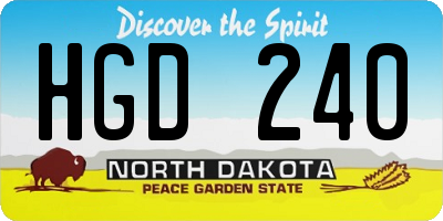 ND license plate HGD240