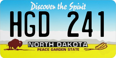 ND license plate HGD241