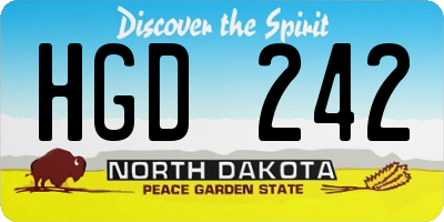 ND license plate HGD242