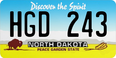 ND license plate HGD243