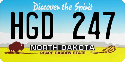 ND license plate HGD247