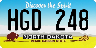 ND license plate HGD248