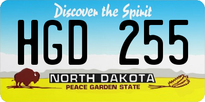 ND license plate HGD255