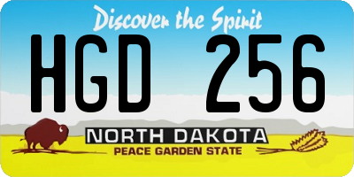ND license plate HGD256
