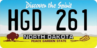 ND license plate HGD261