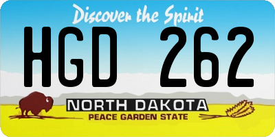 ND license plate HGD262