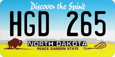 ND license plate HGD265
