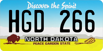 ND license plate HGD266