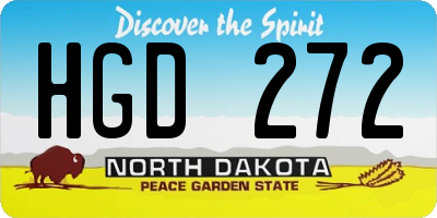 ND license plate HGD272