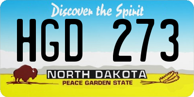ND license plate HGD273