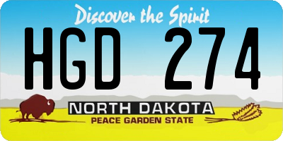 ND license plate HGD274