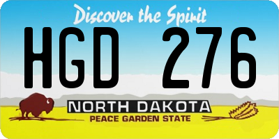 ND license plate HGD276