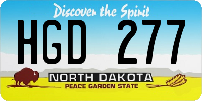 ND license plate HGD277