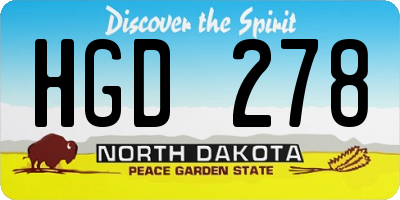 ND license plate HGD278