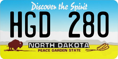 ND license plate HGD280