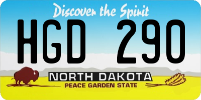 ND license plate HGD290
