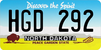 ND license plate HGD292