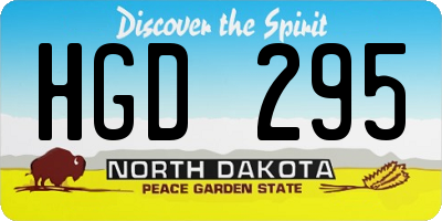 ND license plate HGD295