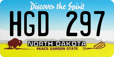 ND license plate HGD297