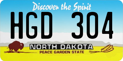 ND license plate HGD304
