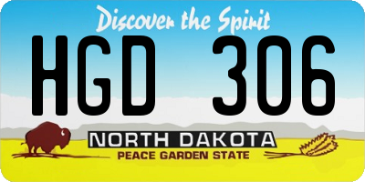ND license plate HGD306