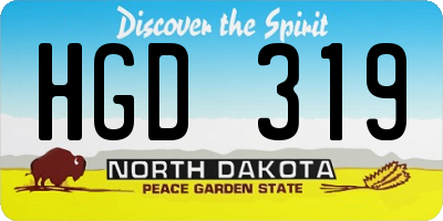 ND license plate HGD319