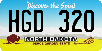 ND license plate HGD320