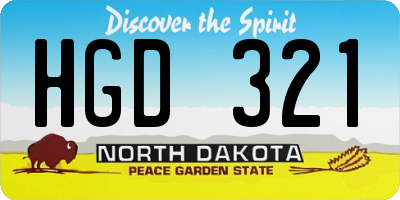 ND license plate HGD321