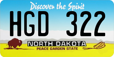 ND license plate HGD322