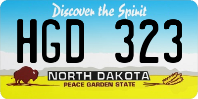 ND license plate HGD323